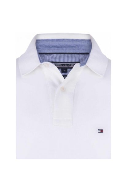 Tommy Hilfiger Erkek Polo Yaka T-shirt Beyaz Regular Fit/mw0mw02299 - 4