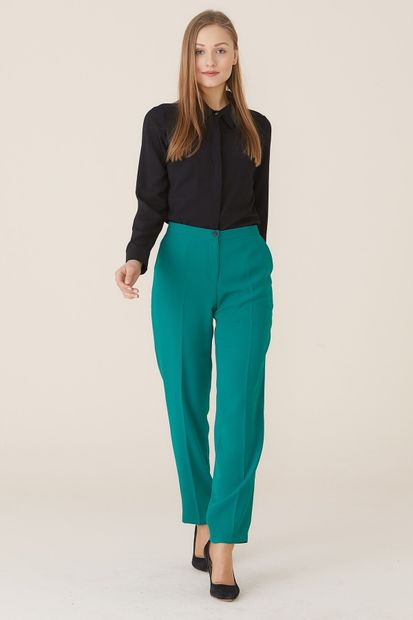 Nihan Kadın Su Yeşili Dar Paça Pantolon X5039 - 2