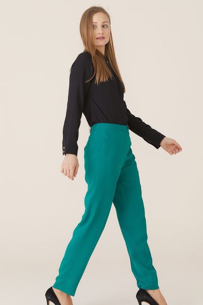 Nihan Kadın Su Yeşili Dar Paça Pantolon X5039 - 3