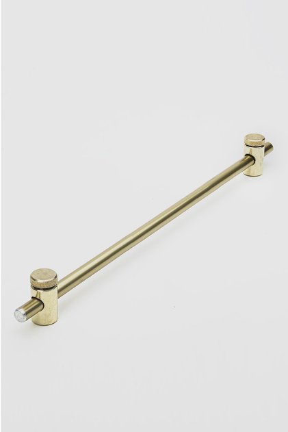 Metal Rustik 150 cm Sarı Gold 1 Adet Içi Dolu Alüminyum Çubuk 2 Adet Başlık