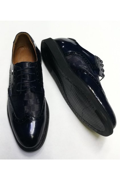 Men's Navy Blue Lace-Up Stylish Casual Classic Shoes