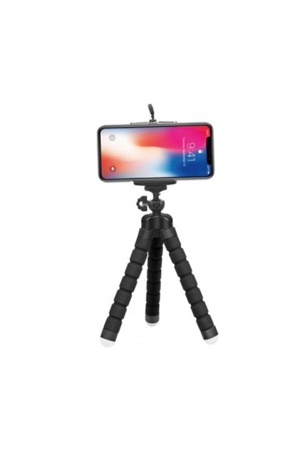 Tek Ebat Cep Telefonu Için Ahtapot Tripod Selfie Mini Esnek Masa Üstü Stand (t-1) Siyah Sabitleyici