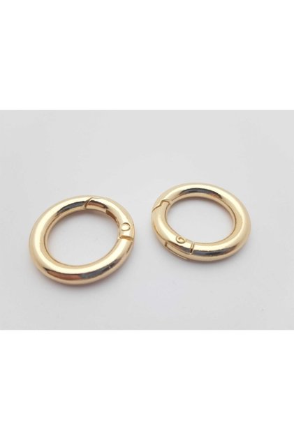 Gold Colored Openable Spring Metal Bag Chain Ring (2 Pieces in 1 Pack)