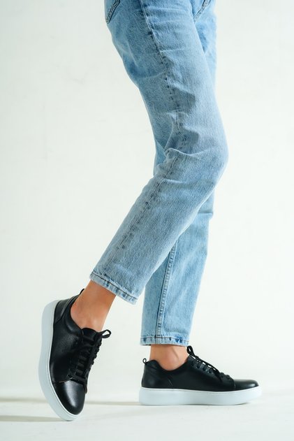 Black - 2053 Women's Genuine Leather Sports Shoes