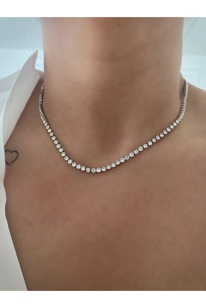 Çelik Gümüş Renk Su Yolu Kolye