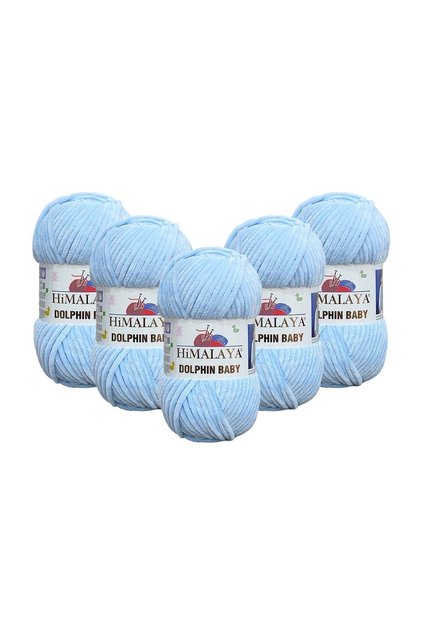 Dolphin Baby Velvet Thread 5 Pack - 80306 Baby Blue - 100 Gr. 120 Mt.