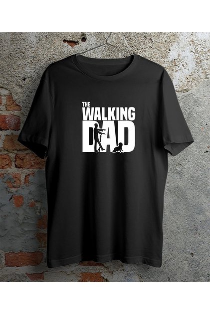 تي شيرت أسود مطبوع عليه The Walking Dad