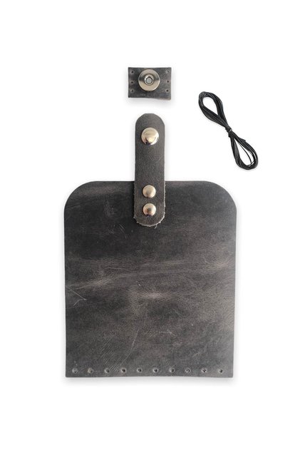 Genuine Leather Magnet Bag Cover - Mobile Phone Cover 10x10 Cm Crazy Gray