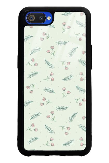 Oppo Realme C2 Glossy Phone Case with Green Leaf Design