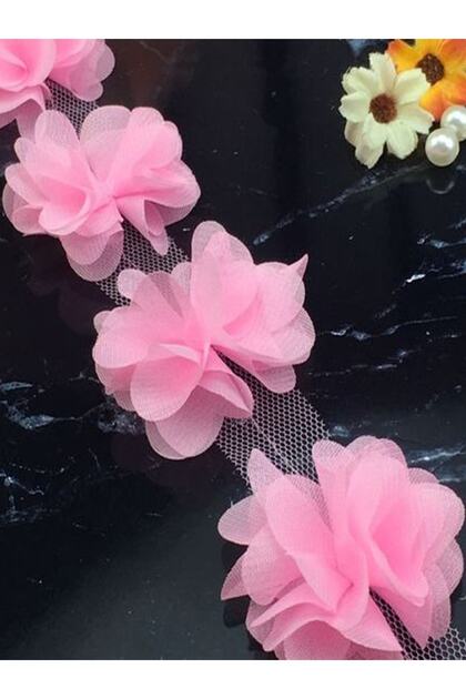 Laser Cut Chiffon Flower (59 - 60 Pieces) - Baby Pink
