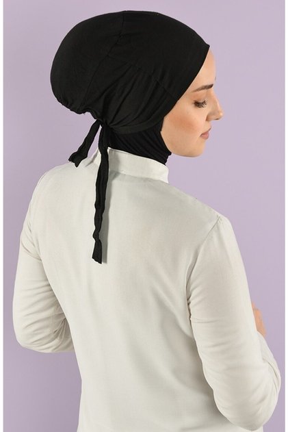 Combed Cotton Bonnet Seamless at the Front Tied at the Back