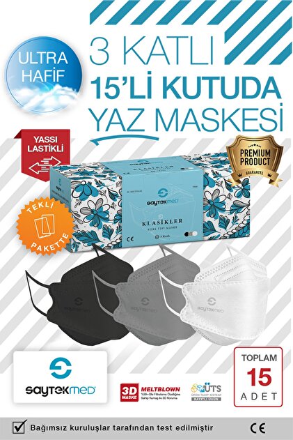 Klasikler, Meltblown Filtre, Özel Tasarım Ve Renkler, Tekli Poşet, Uv Steril (1 Kutu/15 Adet)