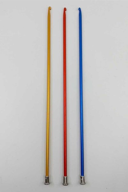 Renkli Kısa Tunus Tığı 3 No 25 Cm