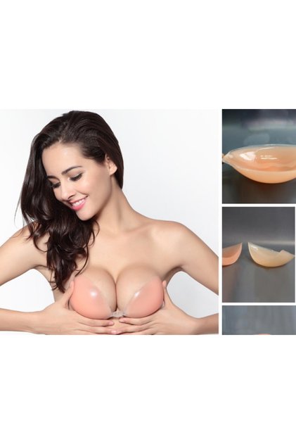 Women's Skin Silicone Adhesive Bra Women's Strapless Bra Silicone Non-Padded Bra