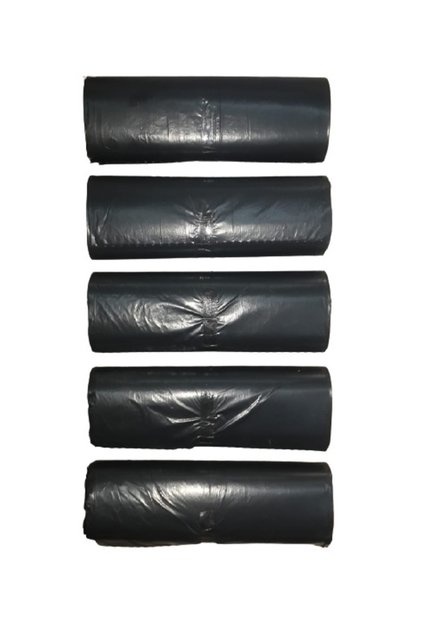 Siyah Orta Boy Çöp Poşeti 55*60 cm 20 Li Rulo 5 Paket (100 Adet)