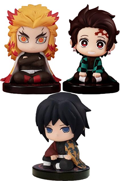 BANDAI Q Posket Kimetsu No Yaiba Anıme Manga Figür 4 - 5 Cm - 3 Lü