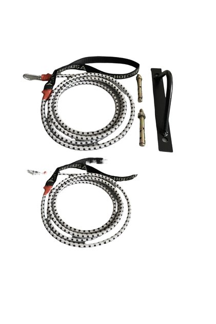 2 Exercise Resistance Bands + Wall Mount