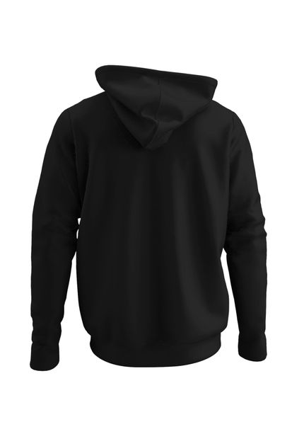 Raf Coll Unisex Siyah Basic Cepli Siyah Kapşonlu Sweatshirt - 2