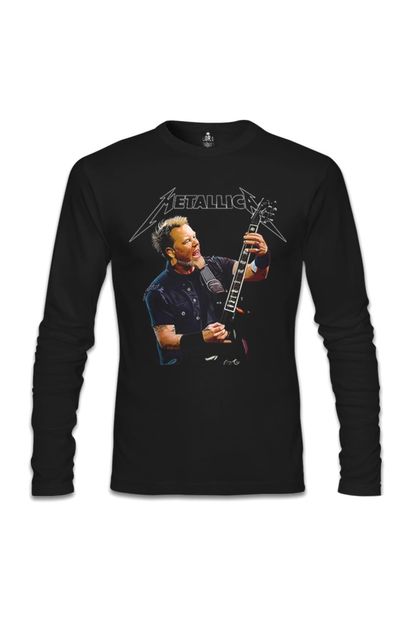 Lord T-Shirt Erkek Siyah Metallica James Guitar Sweatshirt - 1