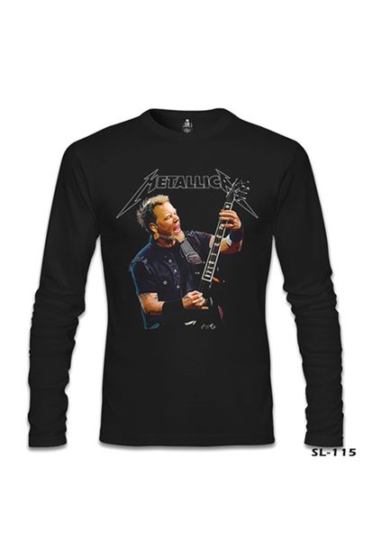 Lord T-Shirt Erkek Siyah Metallica James Guitar Sweatshirt - 2