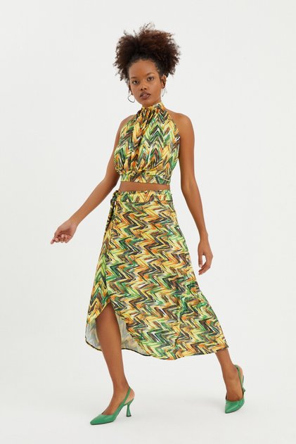 Multicolored Wrap Skirt