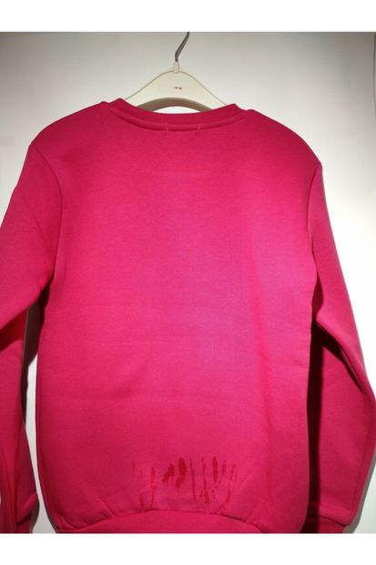 CMT Kız Çocuk Pembe Taşlı Baskılı Sweatshirt - 2
