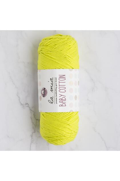 La Mia Baby Cotton Highlighter Green Hand Knitting Yarn - L045