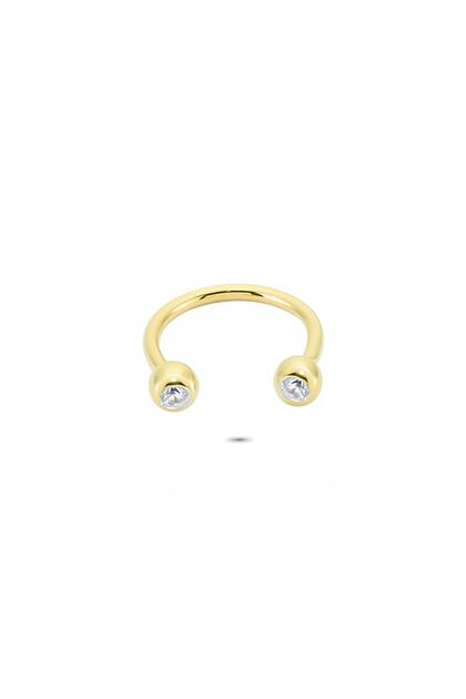 Altın Taşlı Yarım Halka Piercing