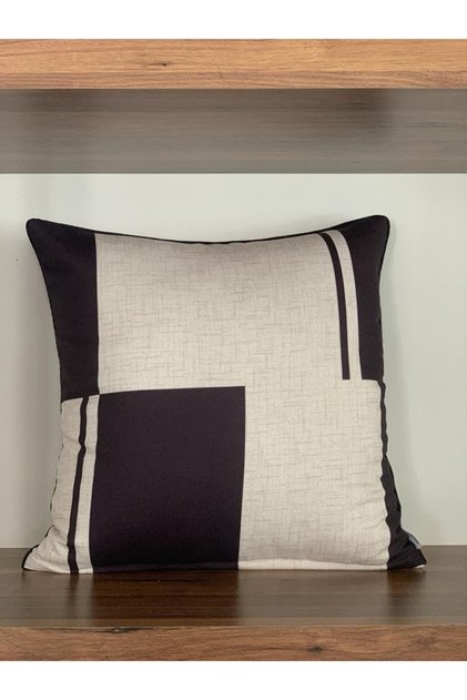 E987-hrn2765 Digital Printed Throw Pillow Cover with Bias and Linen Effect on the Edges
