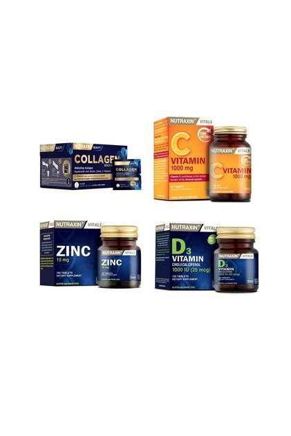 Collagen 30 Sachets 10000 Mg + Vitamin D3 120 Tablets + Zinc 100 Tablets + Vitamin C 30 Tablets