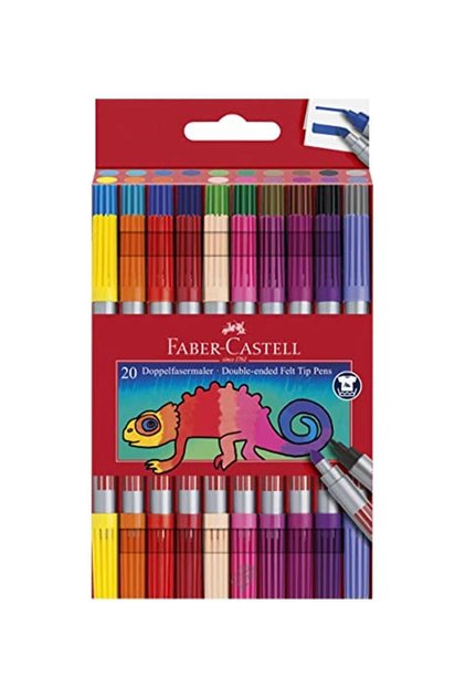 Faber-castell 5062151119 Çift Taraflı Keçeli Kalem, 20 Renk
