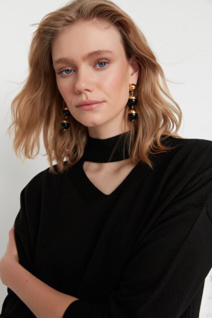 CHOKA 30 36 2個セット Trendyolmilla Siyah Choker Yaka Triko Kazak TWOAW20KZ0220 Fiyatı