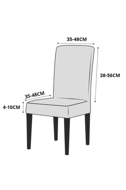 Hilal Home bej rengi 6'lı sandalye kılıfı - 3