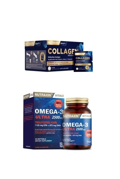 Collagen 30 Sachets 10000 Mg + Omega 3 Ultra 2500 Mg 30 Capsules