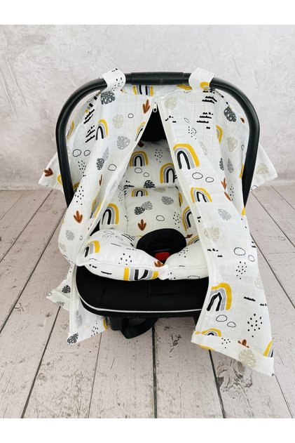 Muslin Stroller Cover and Baby Carrier Cushion