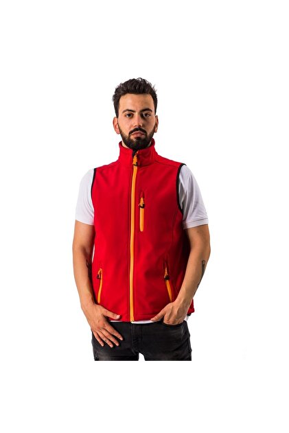 Vest Erkek Softshell Yelek-kırmızı