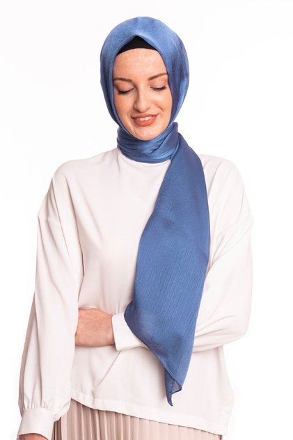 Women's Indigo Blue Janjan Chiffon Shawl 75x185cm