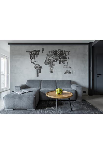 Wall Decor - Country Names World Map Decorative Wall Sticker Wall Decoration