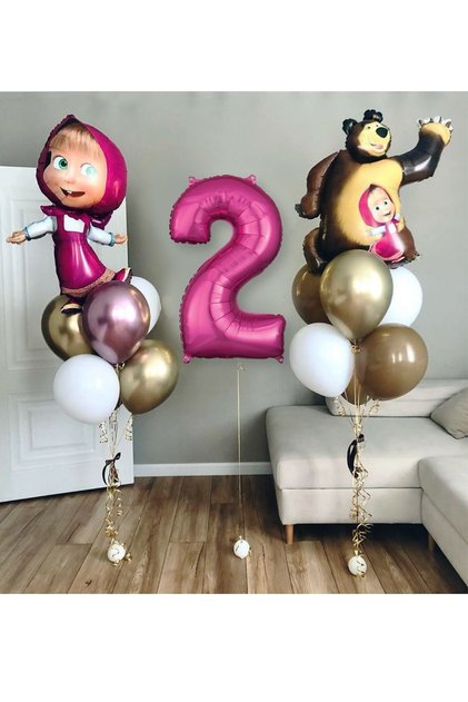 Licensed Large Size Tongs With Big Bear Balloon Set Tongs Balloon 100cm Number Balloon
