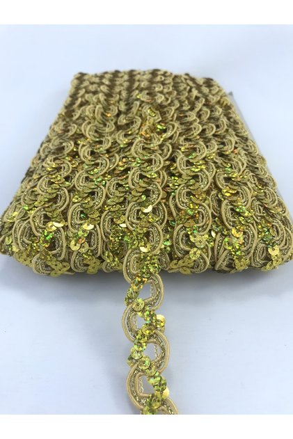 5 Meters Gold Sequin Decorative Ribbon for Decoration Packaging Edge Ornament – Decorative Ribbon, Stylish Design