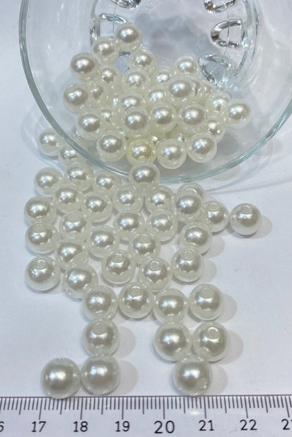 White Plastic Pearl Beads 1 Pack 50 Grams – Beads, Stylish Design, Women's Accessory – Beads