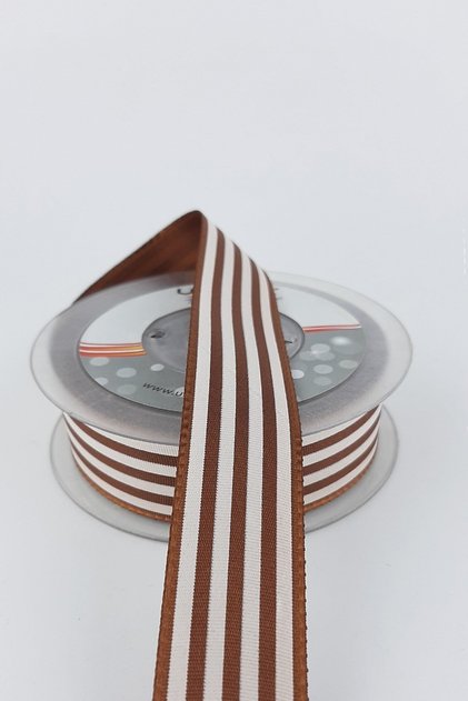 Brown Striped Taffeta Ribbon – Special Design, Accessory, Quality Production, Eye-Catching Style – Ribbon