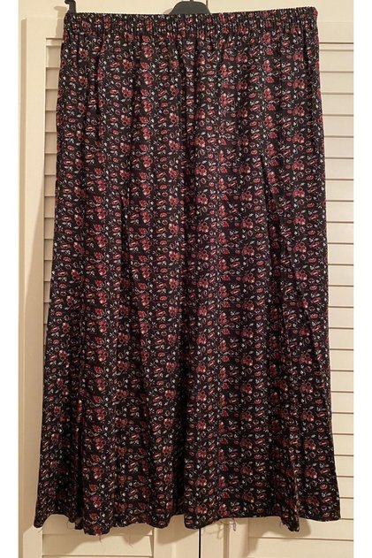 Mother Patterned Elastic Viscose Skirt