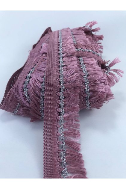 Gül Kurusu Rengi Saçak Püskül Paketleme Süsleme Kenar Süsü Için 5 Metre – Dekoratif Şerit