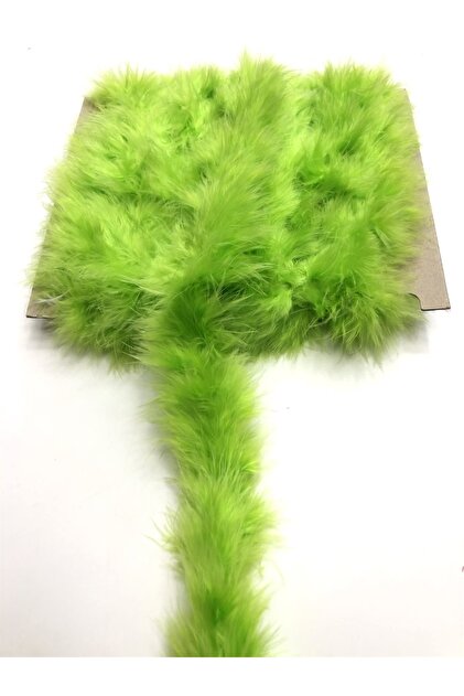Pistachio Green Thin Fox Feather 1 Mt – Decorative Ribbon, Stylish Design, Women's Accessory – Decorative Ribbon
