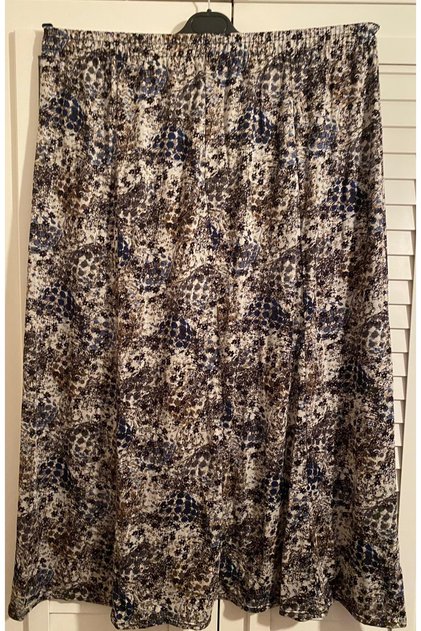 Women's Patterned Viscose Skirt with Elastic (With Gift Package)