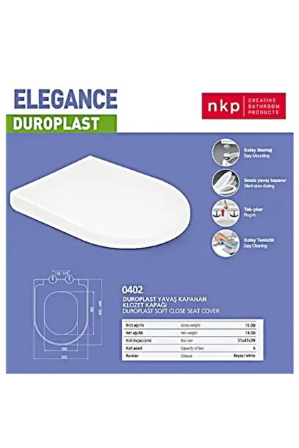NKP Duroplast Elegance Soft Klozet Kapağı (yavaş Kapanan