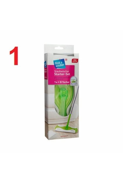 Flink & Sauber Mob Set + F&s Jojoba Oil Extract Wet Floor Cloth + Domol Multi-Purpose Wet Cleaning Cloth