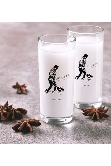 Kişiye Özel Renkli Baskılı Atatürk Temalı Ikili Rakı Bardağı Seti-16