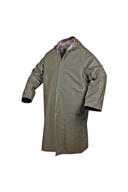 Fisherman Long Pvc Thick Fabric Hooded Raincoat Khaki
